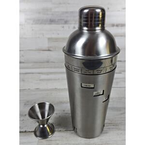 CHEFMATE Stainless Steel Cocktail Mixer 15 Recipes Dial-A-Drink With Jigger